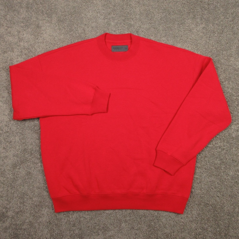 Abercrombie & Fitch Sweater Mens Large Red Solid Crewneck Sweatshirt Pullover